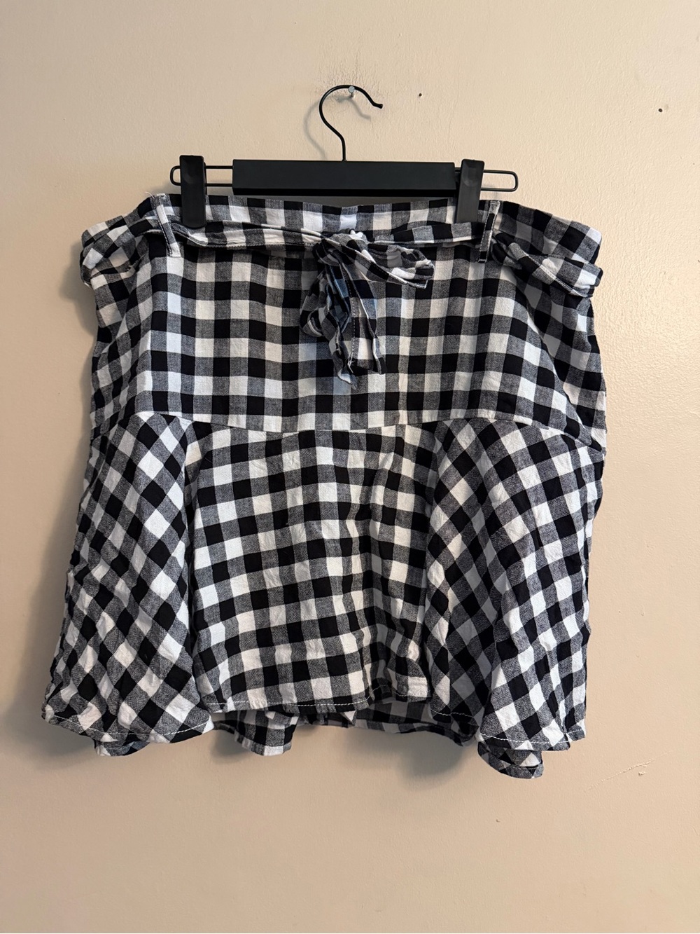 Cato Black and White Gingham Skort